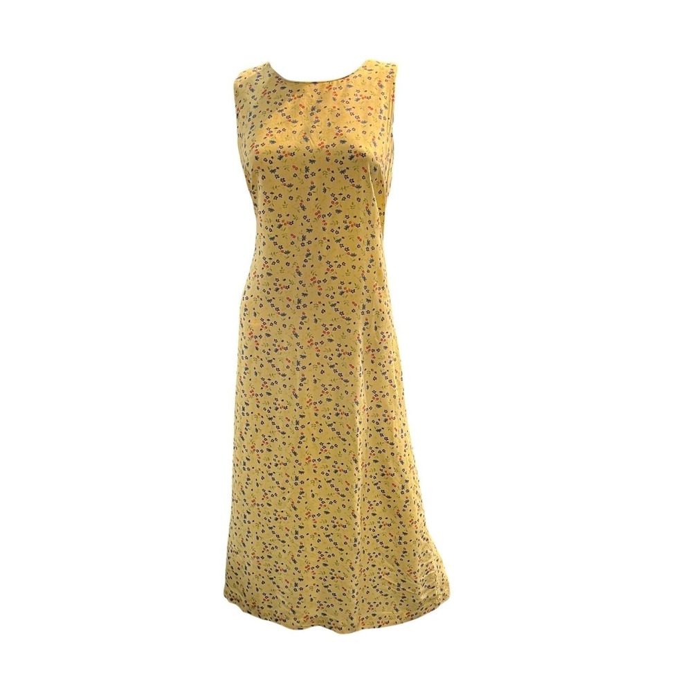 Christopher Banks Yellow Floral Midi Dress‎ Size 10 Cottagecore Country Farm